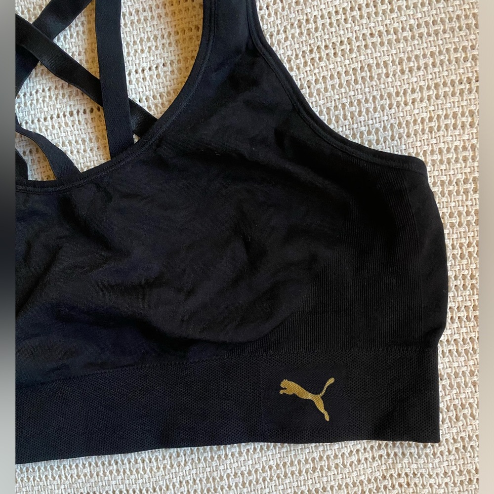 Black Puma Sports Bra Size XL - Picture 3 of 4